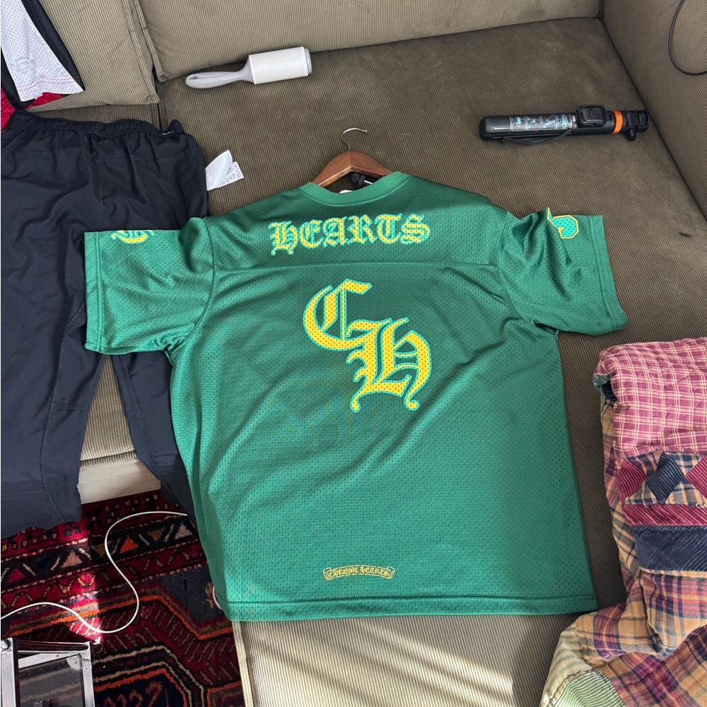 Chrome Hearts Teal Jersey with Gold Logo